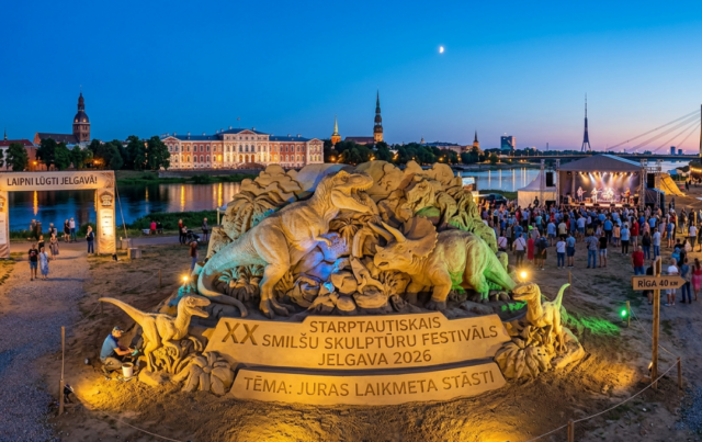 Smėlio skulptūros Jelgavoje ir Muziejų naktis Rygoje